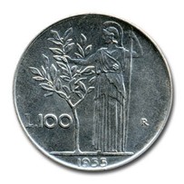 100 lire 1955 Minerva