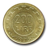 200 lire 1977 Repubblica Italiana
