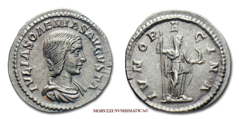 moneta di Giulia Soemia, monete di Giulia Soemia, denario di Giulia Soemia, denari di Giulia Soemia, moneta romana imperiale, monete romane imperiali, moneta romana, monete romane, moneta antica, monete antiche, numismatica