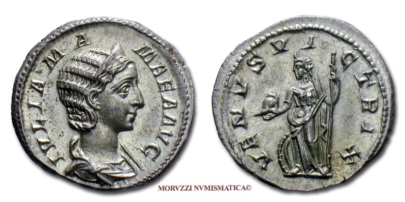 moneta di Giulia Mamea, monete di Giulia Mamea, denario di Giulia Mamea, denari di Giulia Mamea, moneta romana, monete romane, moneta antica, monete antiche, numismatica