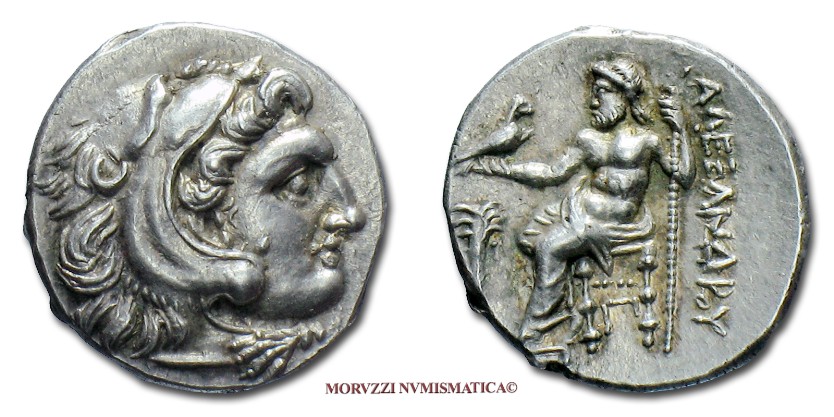Moneta greca antica argento Alessandro III il Grande Magno DRACMA Monete greche 