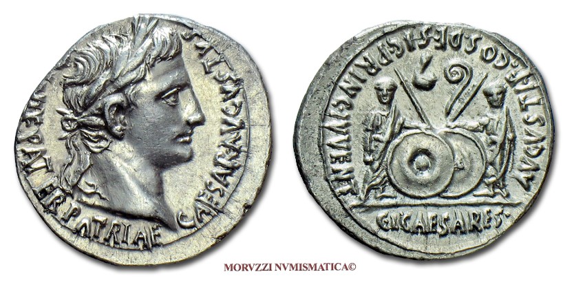 moneta di Augusto, monete di Augusto, denario di Augusto, denari di Augusto, moneta romana imperiale, monete romane imperiali, moneta romana, monete romane, moneta antica, monete antiche, numismatica