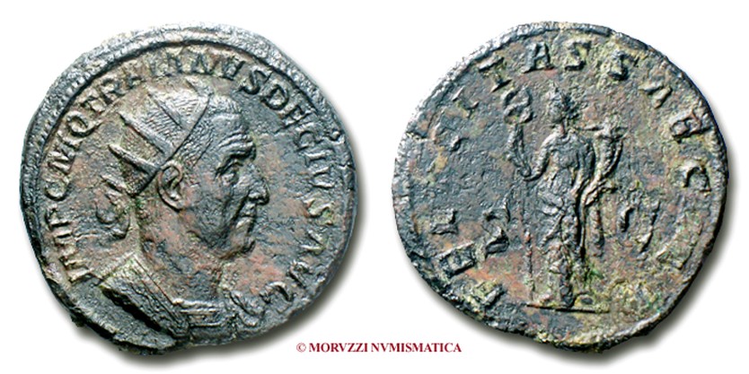 moneta di Traiano Decio, monete di Traiano Decio, doppio sesterzio di Traiano Decio, doppi sesterzi di Traiano Decio, moneta romana imperiale, monete romane imperiali, moneta romana, monete romane, moneta antica, monete antiche, numismatica
