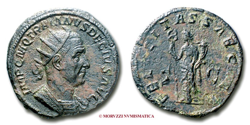 moneta di Traiano Decio, monete di Traiano Decio, doppio sesterzio di Traiano Decio, doppi sesterzi di Traiano Decio, moneta romana imperiale, monete romane imperiali, moneta romana, monete romane, moneta antica, monete antiche, numismatica