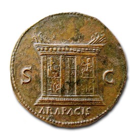 moneta romana imperiale, monete romane imperiali, ara pacis
