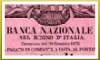 italian paper money of National Bank in Kingdom of Italy