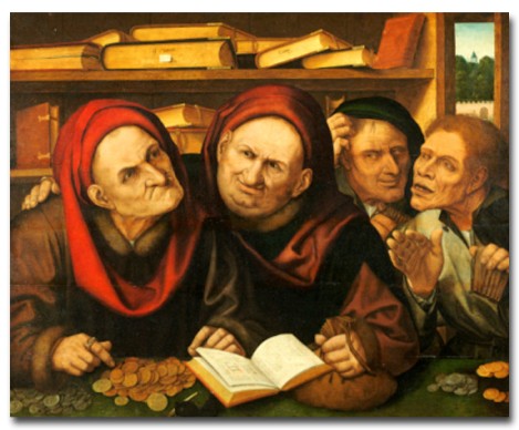 Quentin Matsys, Suppliant Peasants In The Office Of Two Tax Collectors
