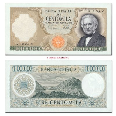 Banconote lire 100000 tipo "Alessandro Manzoni"